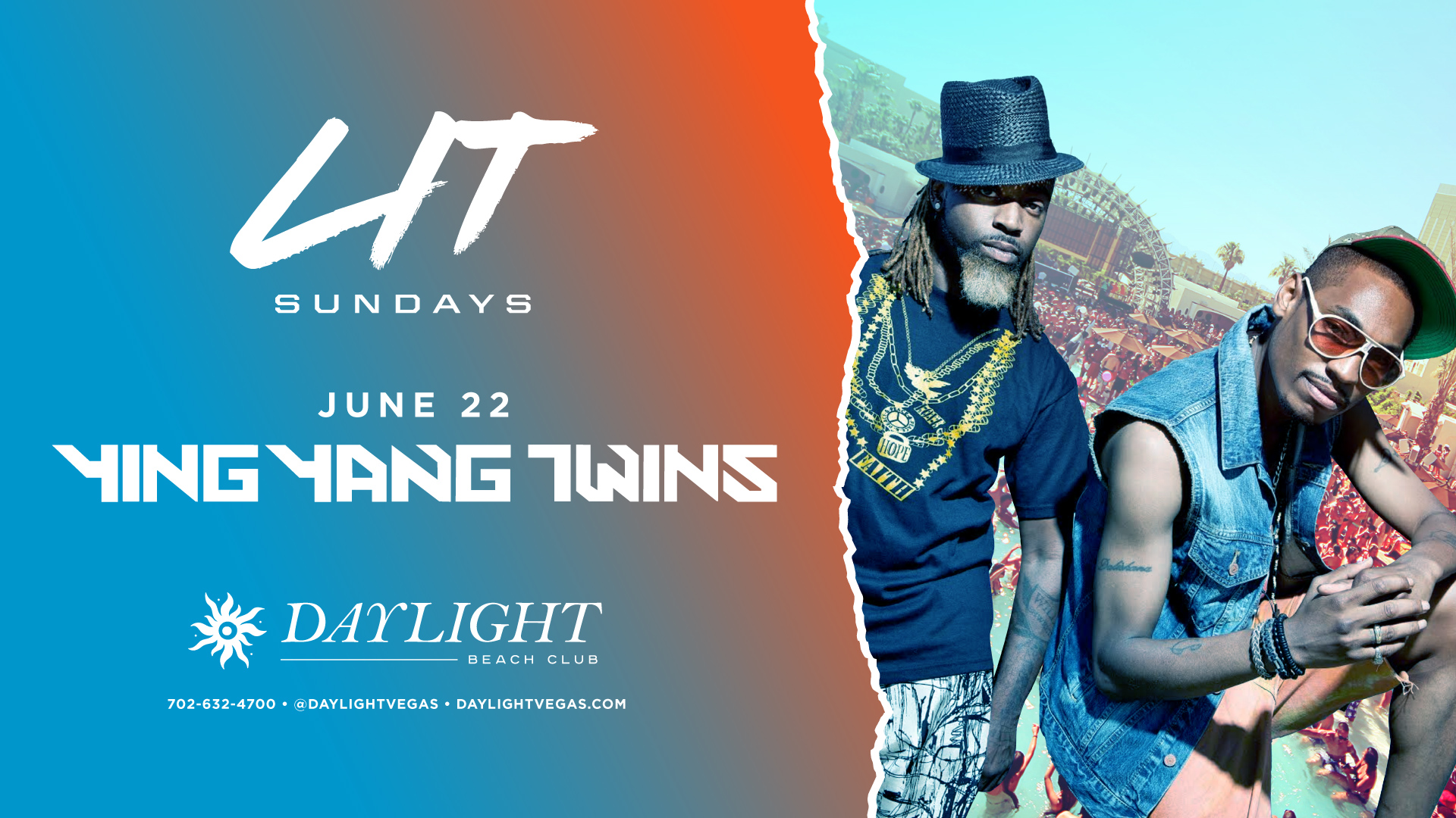 Ying Yang Twins at DAYLIGHT Beach Club’s LIT Sunday – The Hottest Vegas Pool Party on June 22!