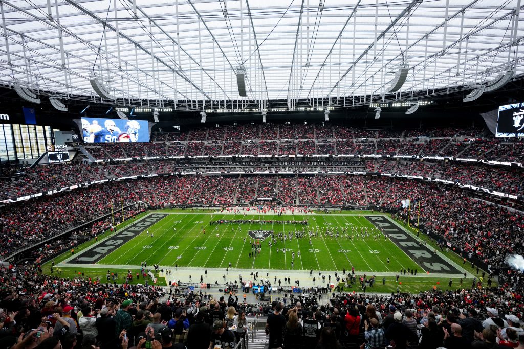 LAS VEGAS, NEVADA - JANUARY 07: A general view prior to a game between the Kansas City Chiefs and Las Vegas Raiders at Allegiant Stadium on January 07, 2023 in Las Vegas, Nevada. (Photo by Jeff Bottari/Getty Images)