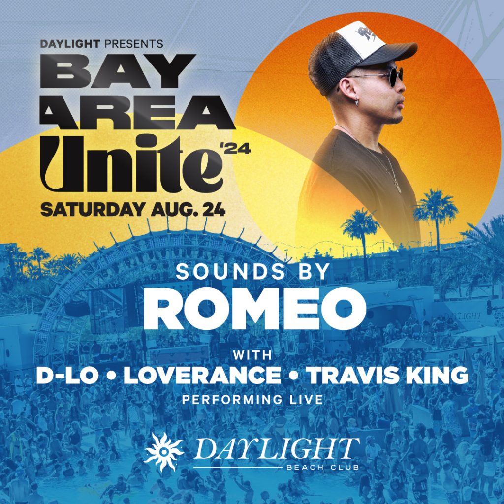 Daylight Beach Club presents Bay Area Unite. Saturday August 24th following the Las Vegas Raiders vs San Francisco 49er’s preseason game Daylight Beach Club bridges the bay with a west coast party like no other. 9er fans and Raider fans will be entertained with some of the hottest Hip Hop talent in Northern California with performances by D-Lo, Loverance, and Travis King, sounds by Shabazz and the 49er’s official DJ, Romeo.