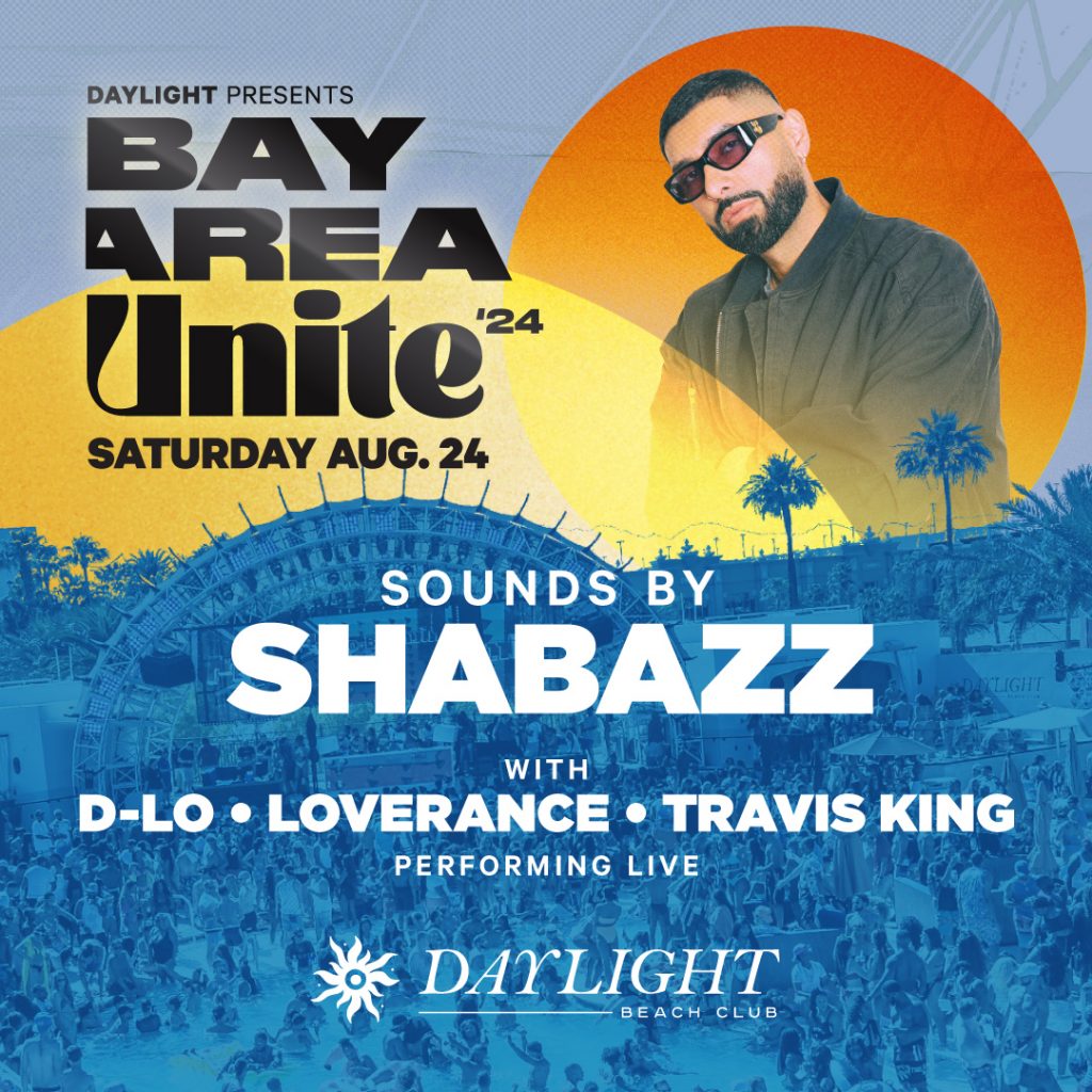 Daylight Beach Club presents Bay Area Unite. Saturday August 24th following the Las Vegas Raiders vs San Francisco 49er’s preseason game Daylight Beach Club bridges the bay with a west coast party like no other. 9er fans and Raider fans will be entertained with some of the hottest Hip Hop talent in Northern California with performances by D-Lo, Loverance, and Travis King, sounds by Shabazz and the 49er’s official DJ, Romeo.